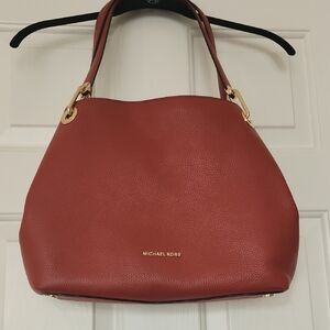 Michael Kors Burnt Orange Shoulder Bag with Gold Accents